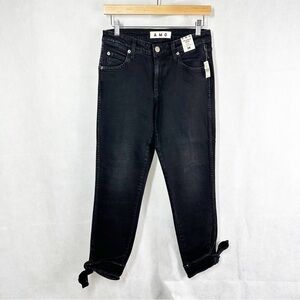 AMO Tie Ankle Jeans Size 26 Black Magic